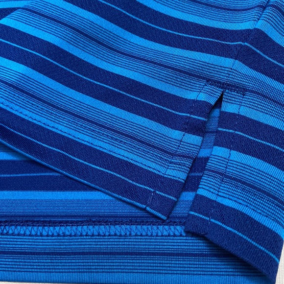 Airflux Mens Blue Stripe Split Hem Polo Golf Shirt - Like New -size XL - Picture 5 of 7